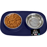 GORILLA GRIP feeding mat navy keeps meals tidy and catches spills.