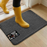 GORILLA GRIP SoakSTOPPER dog door mat top view highlighting absorbent chenille pile.