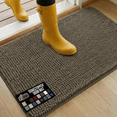 GORILLA GRIP SoakSTOPPER door mat with absorbent top layer helps control moisture.
