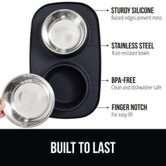 Gorilla Grip stainless steel bowls prevent rust and mess at mealtime.