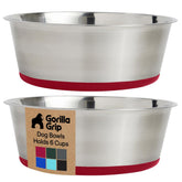 GORILLA GRIP two-bowls-setup for convenient pet feeding.