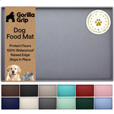 GORILLA GRIP waterproof pet feeding mat with raised edge protects floors during meals.