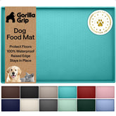 GORILLA GRIP waterproof pet feeding mat with raised edge prevents spills during meals