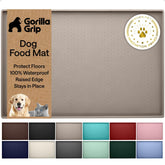 GORILLA GRIP waterproof pet feeding mat under bowls protects floors from spills