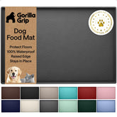 GORILLA GRIP waterproof pet feeding mat keeps spills contained for easier cleanup.