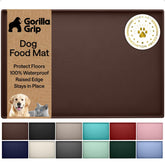 GORILLA GRIP waterproof raised-edge pet feeding mat protects floors during mealtime.