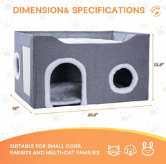 Gosipeya Cat House interior dimensions show spacious space for big cats