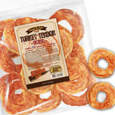Gootoe Turkey Tendons pack front, a natural hypoallergenic chew for medium dogs.