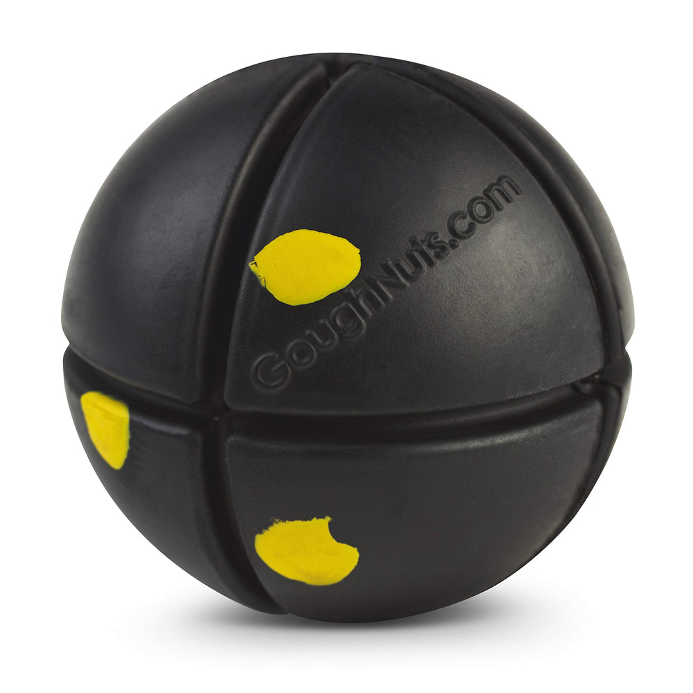 Goughnuts Pro 50 ball in action for durable fetch play with aggressive chewers.