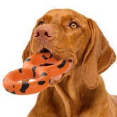 Goughnuts orange medium pull toy ready for tug sessions with aggressive chewers.