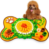 GoxRunx Snuffle Mat dog bone orange front view aids slow feeding and scent-based play