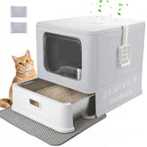 GOYJOY enclosed stainless steel litter box with lid for mess reduction