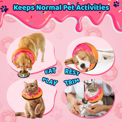Grand Line Donut Inflatable Collar pink view highlights unobstructed vision during recovery.
