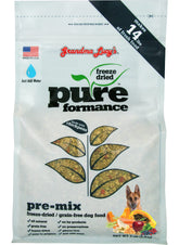 Grandma Lucy's PUREformance pre-mix dog food 3lb bag ready for simple feeding.