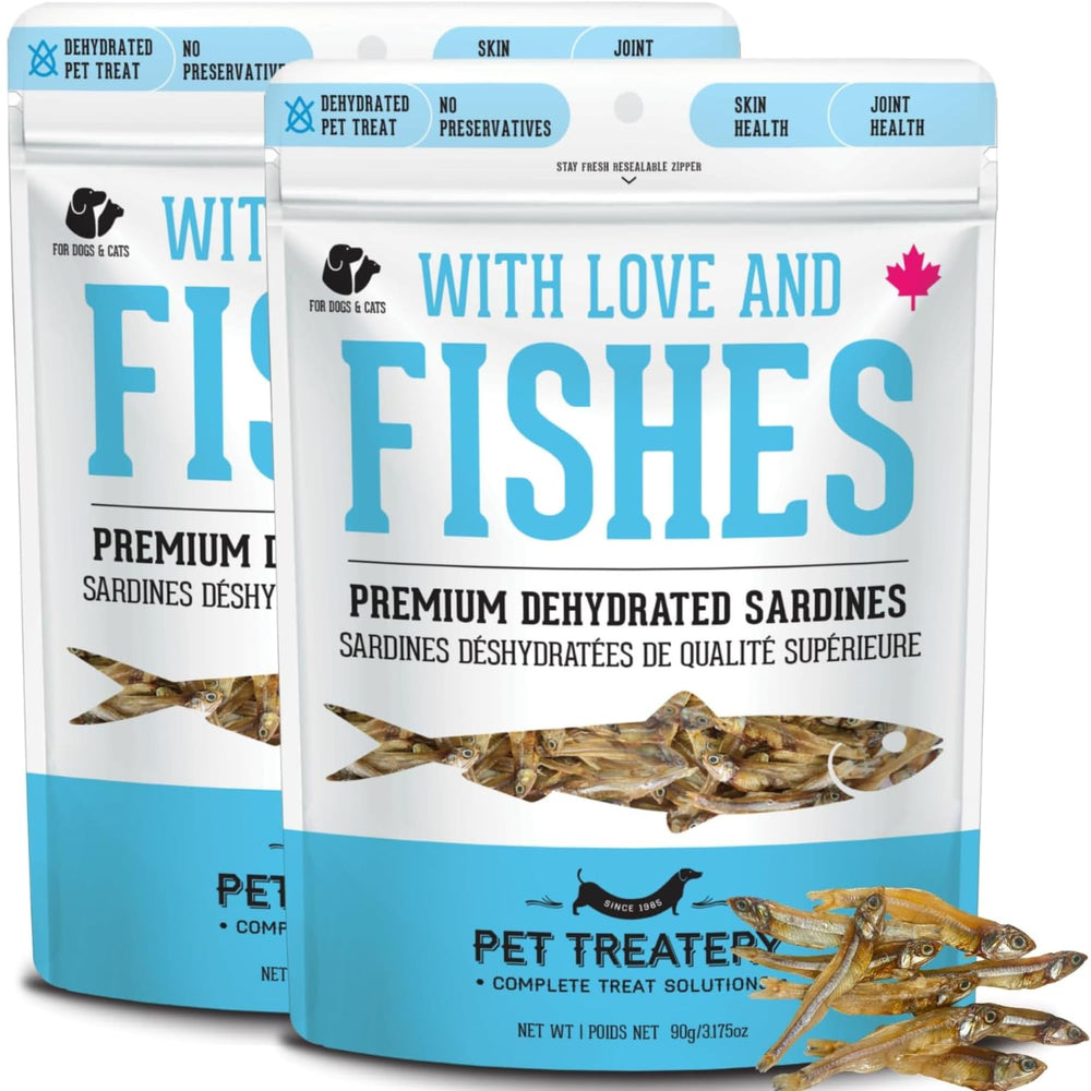 The Granville Island Pet Treatery Sardines for Dogs—crunchy texture for training rewards.