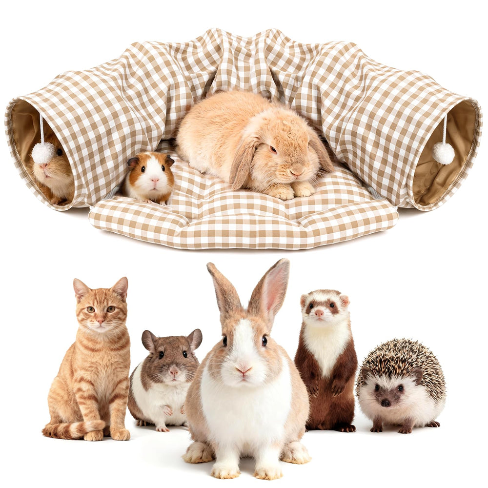 Greatbond Bunny Tunnel Bed collapsible tube for interactive play and hideaway.