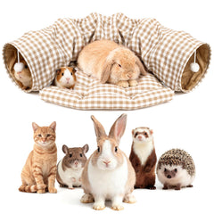Greatbond Bunny Tunnel Bed collapsible tube for interactive play and hideaway.