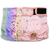 Grecle female dog diapers packaging with flowers XL for quick sizing and protection