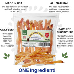 Grass-fed American beef tendon from Green Butterfly Brands, natural dental chew