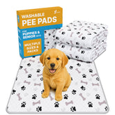GREEN LIFESTYLE washable dog pee pad with waterproof backing protects floors.