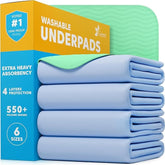 GREEN LIFESTYLE Washable Underpads pack of four, 34x36 inches, secure leak protection.