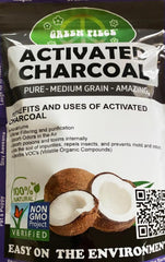 Green Piece activated charcoal coarse grain in bowl highlights powerful odor absorption in closets.