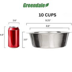 Greendale dishwasher-safe stainless steel dog bowls highlight easy cleaning after meals
