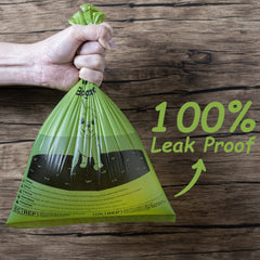 GREENER WALKER corn-starch blend bags offer eco-friendly cleanup