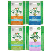 Greenies feline dental treats variety pack for daily teeth cleaning.