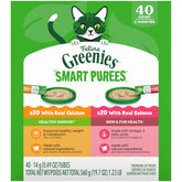 Greenies Feline Smart Purees real chicken tube for protein-rich cat treats.