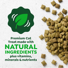 DHA-rich Greenies Feline Smartbites label highlights brain and vision support
