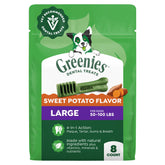 Greenies large dog dental chews sweet potato pack promotes fresh breath and clean teeth