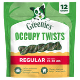 Greenies Occupy Twists real chicken chew for long-lasting engagement.