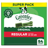 Greenies original dental chews pack showing label for daily dental care.
