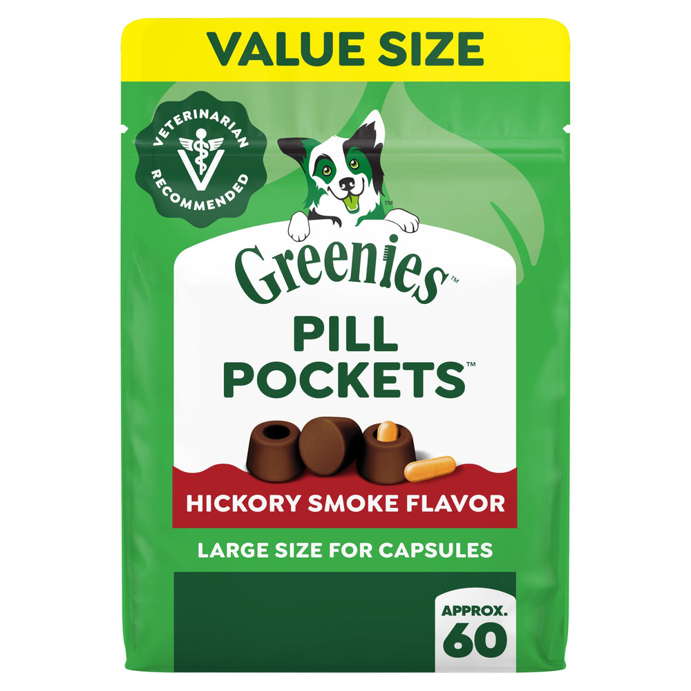 Greenies Pill Pockets large bag β hickory smoke flavor boosts palatability for easy medication