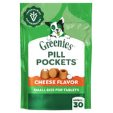 Greenies Pill Pockets small cheese packaging ideal for quick, mess-free pill time.