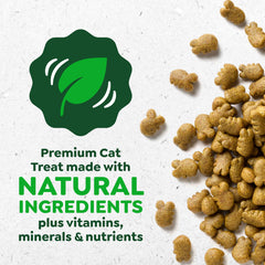 Greenies salmon-flavored treats enjoyed by a happy cat.