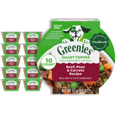 Greenies Smart Topper with beef, peas, and carrots boosts flavor in your dog's bowl.