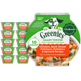 Greenies Smart Topper with real chicken and beef ingredients boosts meal flavor.