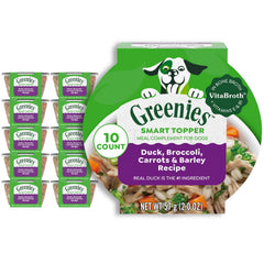 Greenies Smart Topper with duck ingredients on display boosts flavor in every dog bowl.