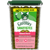 Greenies Smartbites Salmon Flavor treats with crunchy exterior and soft interior for cats