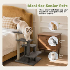 GreenPetopia cat stairs with sisal posts for claw sharpening and play.