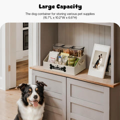 GreenPetopia dog treat container open view showing removable dividers