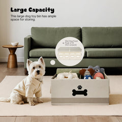 GreenPetopia divided toy bin with removable divider keeps playthings neatly organized.