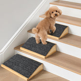 GreenPetopia wooden dog ramp steps aid paws on stairs with a gentle incline.