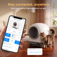 Greesum app interface showing remote cleaning and real-time monitoring features.