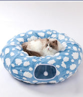 Grelife cat tunnel bed 33.5-inch provides cozy play and rest for indoor cats.