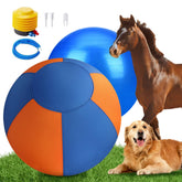 GRETMIX 18-inch herding ball close-up ready for easy inflation.