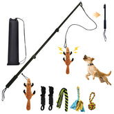 GRETMIX Flirt Pole extendable teaser wand for dogs during training indoors and outdoors