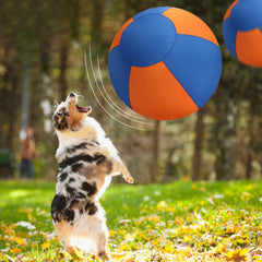 GRETMIX giant dog ball shown in yard for active, engaging play.